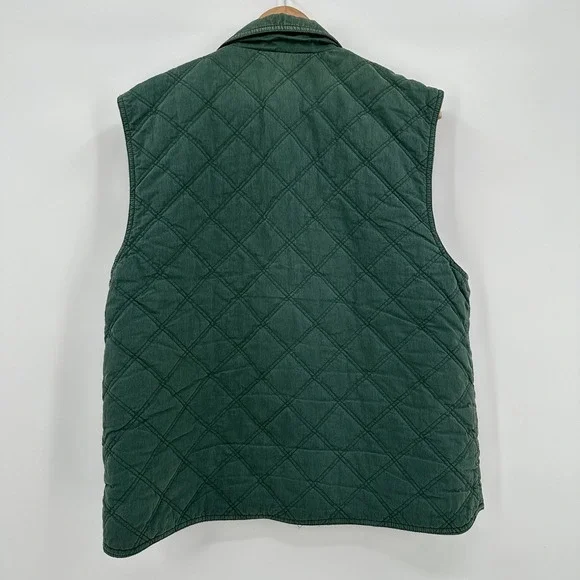 LL Bean Womens Large Green Quilted Thinsulate Vest Stock 6646 Vintage Style - Picture 5 of 7